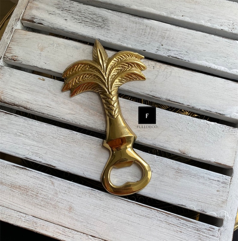 FulldecoBrass Palm Tree Bottle Opener - Thumbnail 2