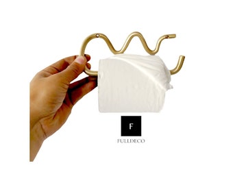 Portarrollos de papel higiénico de latón ondulado - Portarrollos de papel higiénico con forma de ondas - Portarrollos de papel higiénico para baño - Portarrollos de papel higiénico con forma de bucle - Portarrollos de papel higiénico con forma de rizo