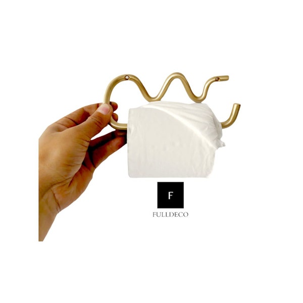 Wavy Brass Toilet Roll Holder - Waves Toilet Holder - Bathroom Toilet Holder - Loop Toilet Roll Holder - Curl Toilet Roll Holder