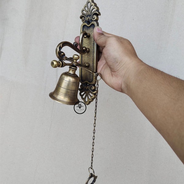 8.4” Antique Door Bell - Brass Door Bell - Classic Handbell - Classic Bell