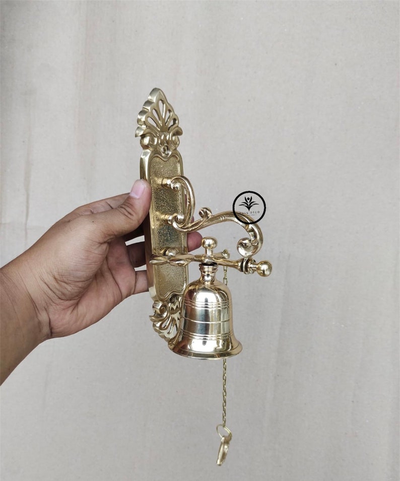 8.4” Antique Door Bell - Brass Door Bell - Classic Handbell - Classic ...