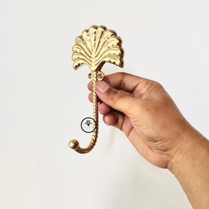 2 Items Fan Brass Hook - Brass Hook - Brass Wall Decor