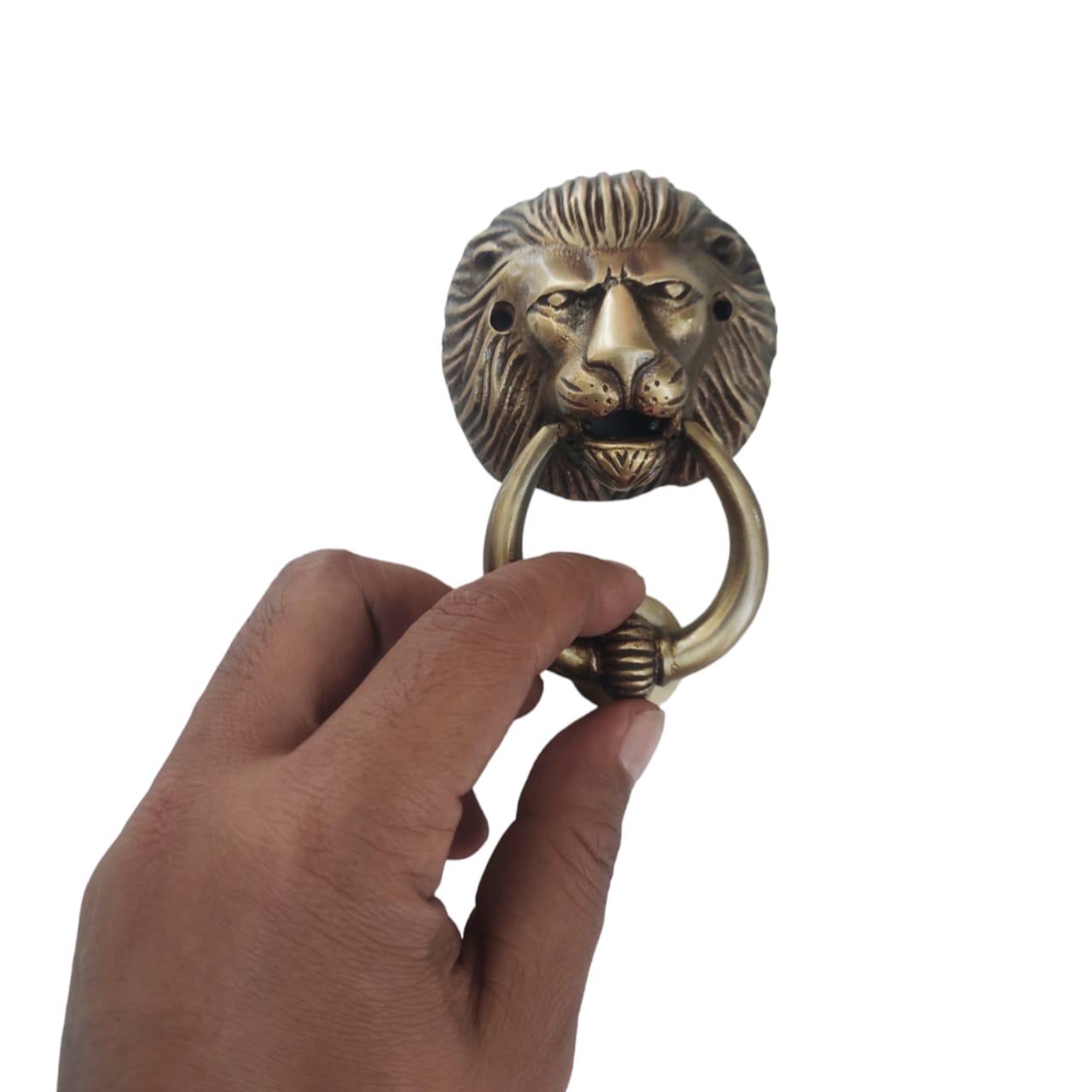 Lion Brass Door Knocker - Simple Lion Door Knocker - Solid Brass Lion ...