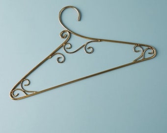 16.3” Aesthetic Vintage Brass Clothing Hanger - Brass Wedding Clothing Hanger - Brass Hangers - Vintage Clothing Hanger