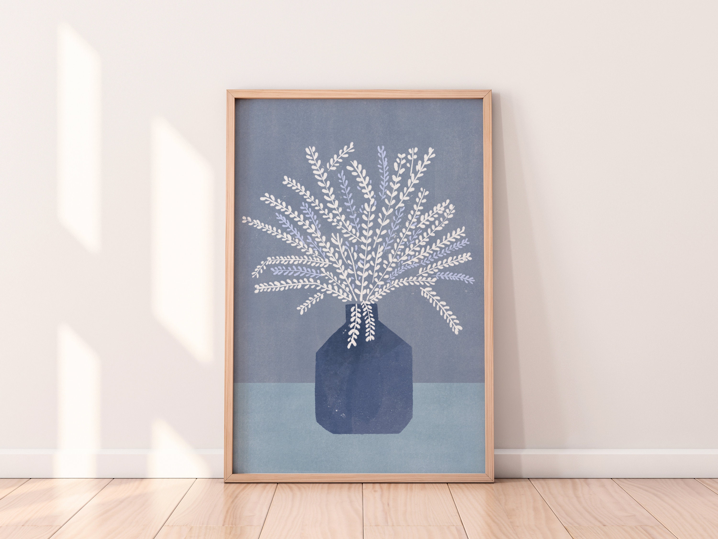 Flower Printable Art Flower Wall Art Boho Home Decor Vase Etsy