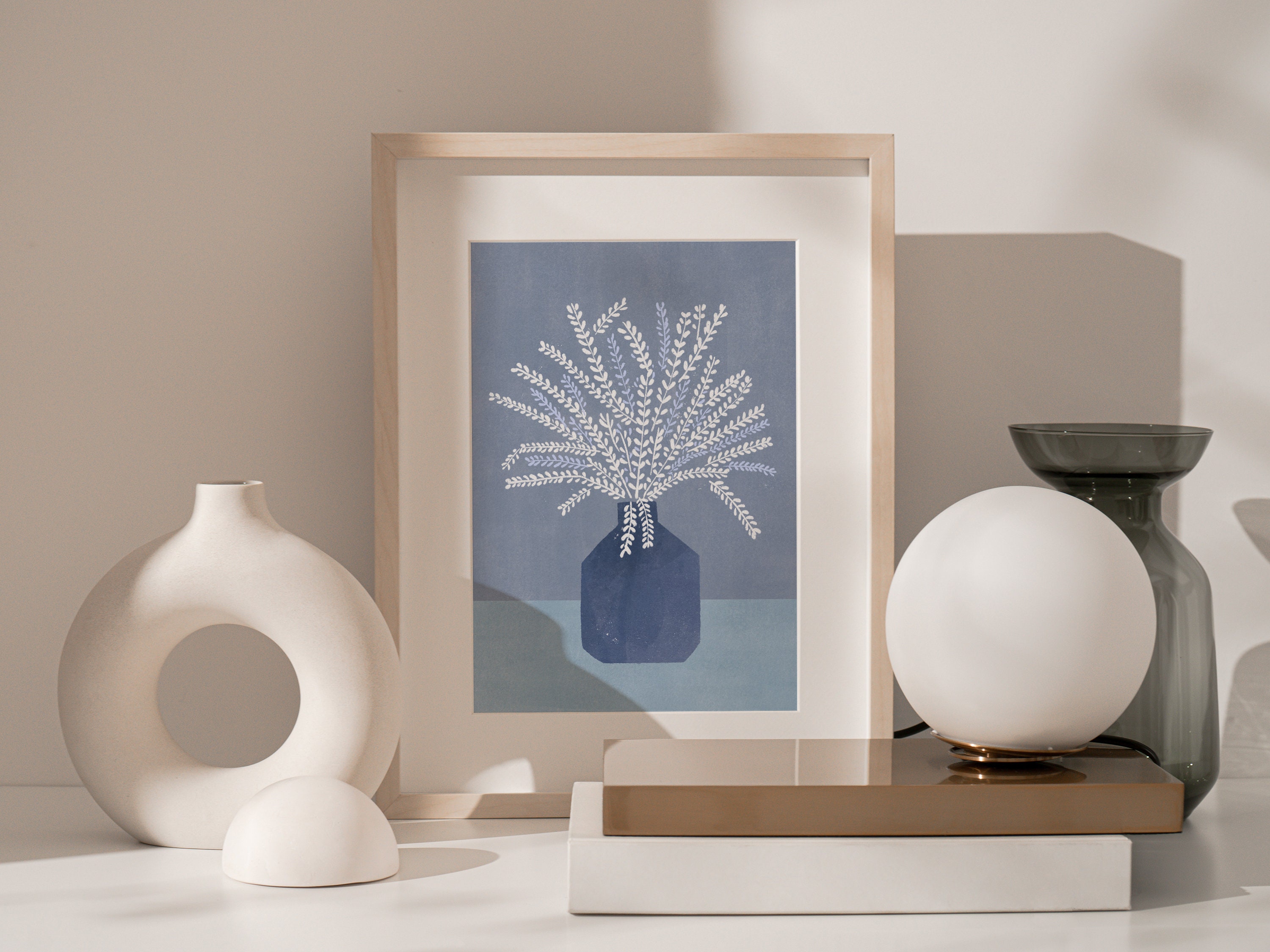Flower Printable Art Flower Wall Art Boho Home Decor Vase Etsy