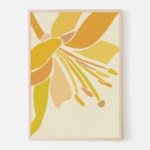 Flowers Printable Art, Flowers Wall Art, Midcentury Wall Art, Housewarming Gift, Floral Decor, Floral Print, Modern Art Print
