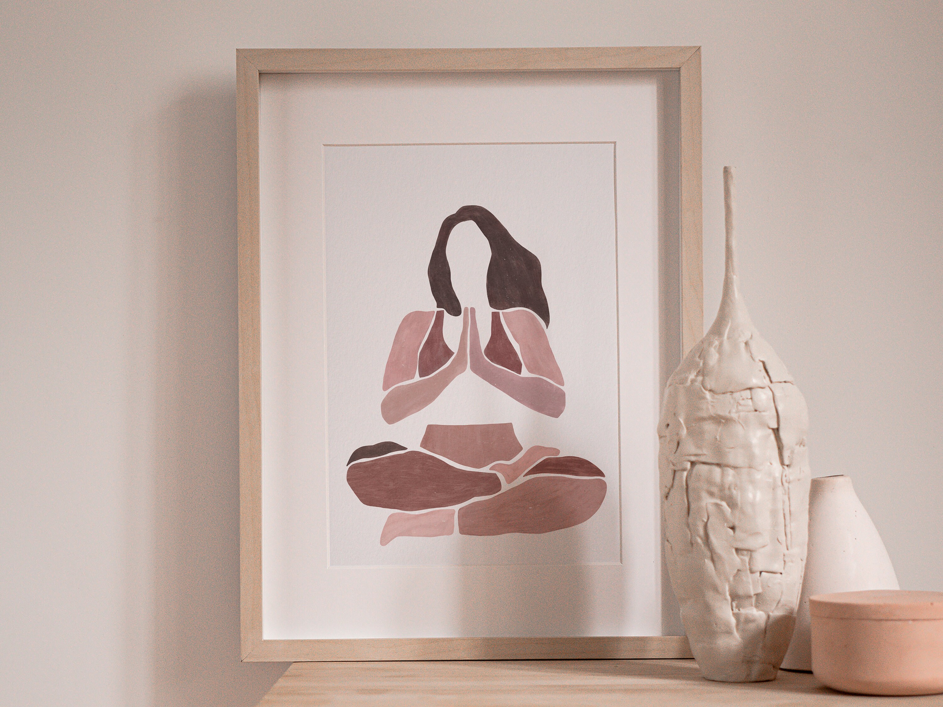 Yoga Wall Art Aesthetic Print Abstract Woman Print Yoga Etsy