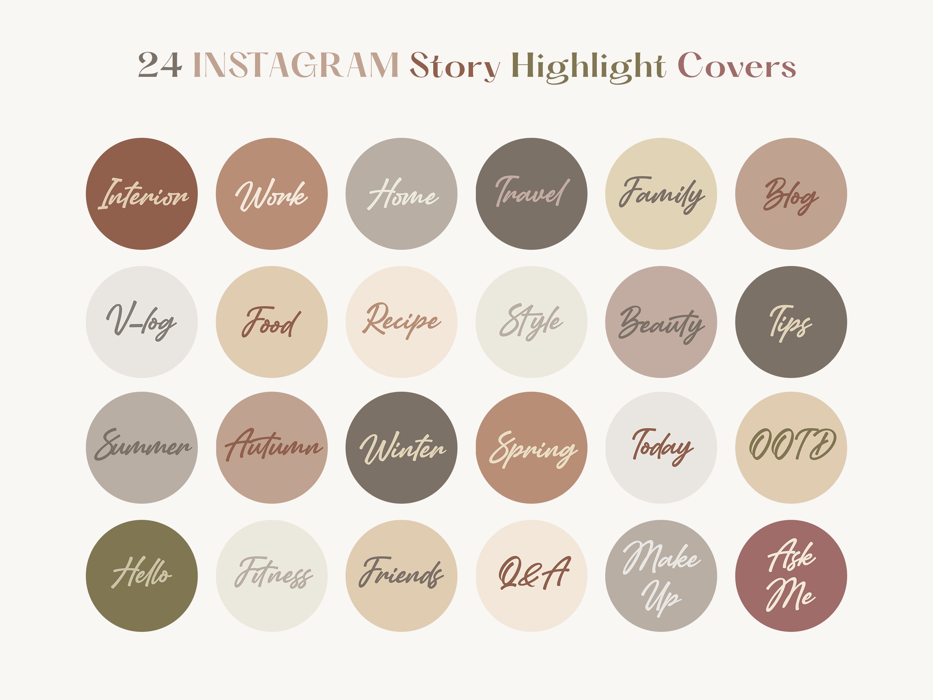 Templates IG Highlight Covers Instagram Story Stickers Minimalist