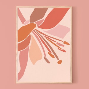 Flowers Printable Art, Flowers Wall Art, Midcentury Wall Art, Housewarming Gift, Floral Decor, Floral Print, Modern Art Print