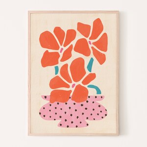 Flower Printable Wall Art, Scandinavian Printable Wall Art, Boho Home Decor, Neutral Wall Art, Abstract Print, Minimalist Modern Wall Art