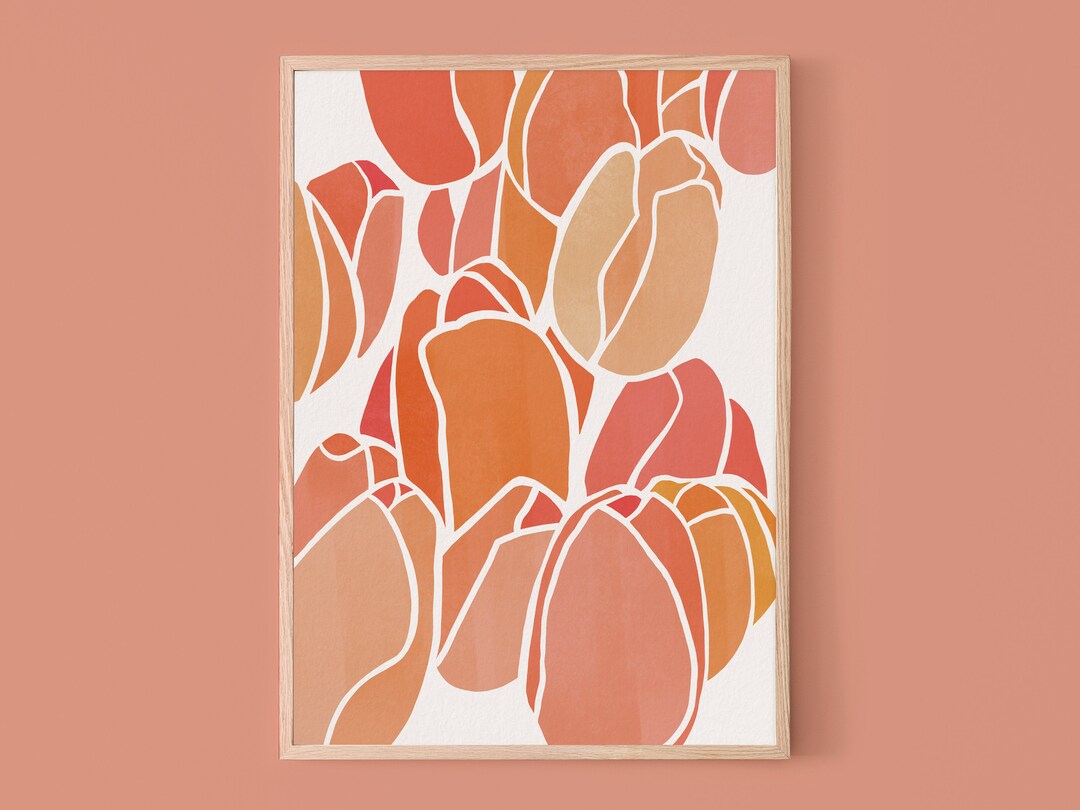 Flower Large Wall Art Printable Wall Art Tulip Wall Decor Etsy