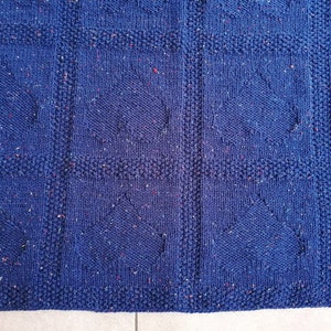 Hand made knitted reversible Heart Motif blanket