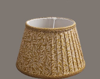 Handmade Pleated Lampshade: William Morris Willow Bough Cotton