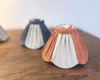 Linen Clip-On Lampshade | Handmade Scalloped Pleated Shade, 6"