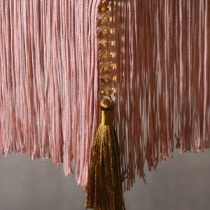 Fringed velvet lampshade, made to order, decorated with tassels and beading image 5