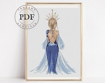 Korsstygnsmönster med fisk, Zodiakbroderi, Stjärntecken, Modernt, Diagram, PDF-nedladdning, Astrologi, Konstellationer.