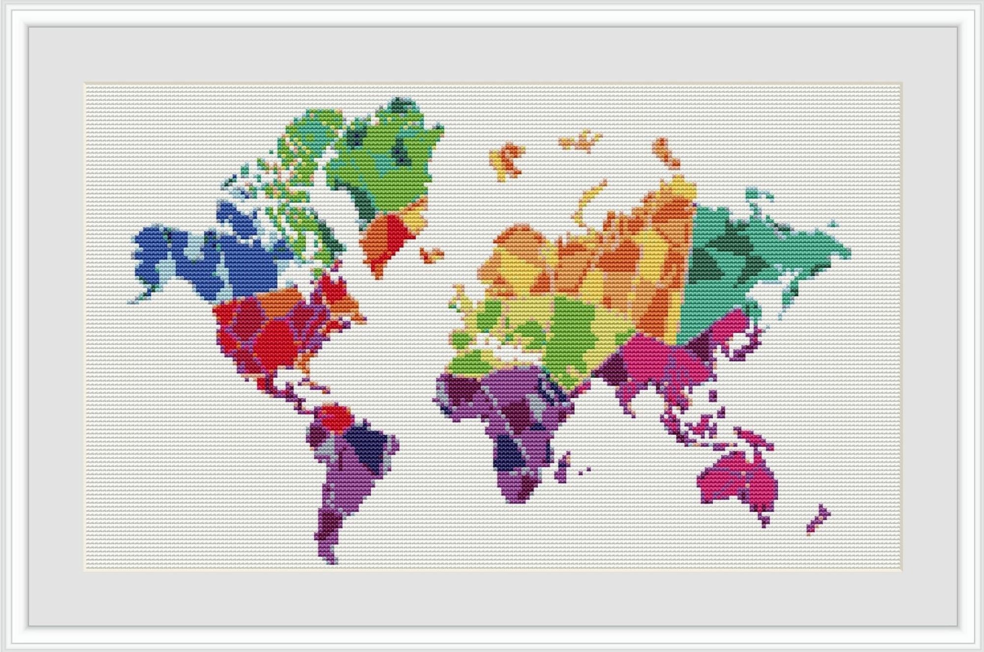 Planisphere Pattern Planisphere, Cross Stitch Pattern, Atlas, World Cross Stitch, PDF ...