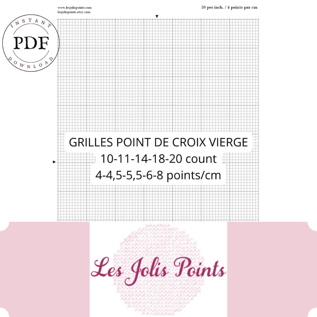 Printable Graph Paper, Blank Cross Stitch Pattern, Squared Paper, Graph ...