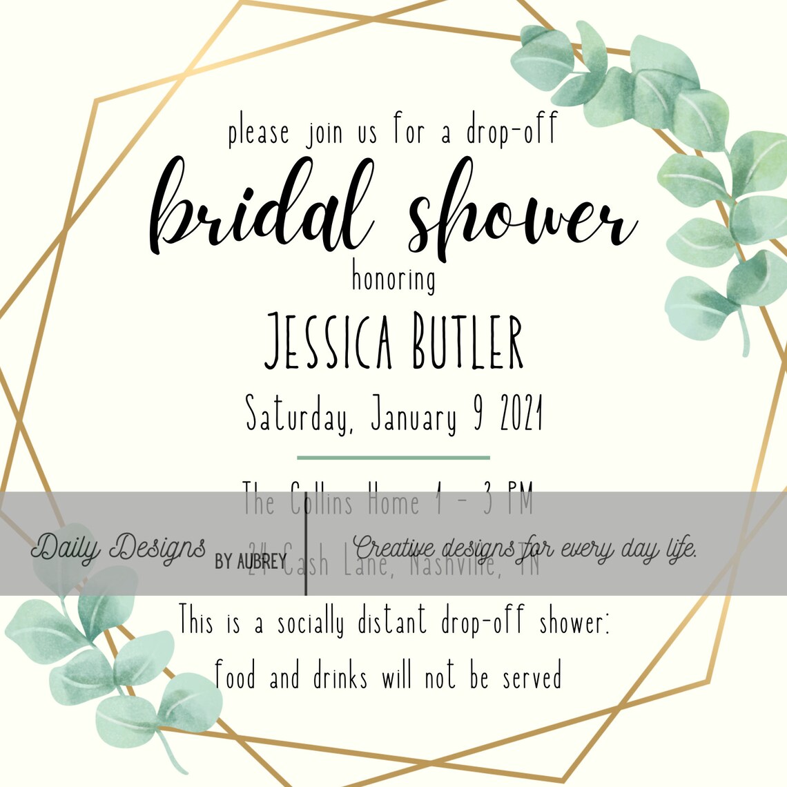 Drop off Bridal Shower Invitation Socially Distant Shower | Etsy