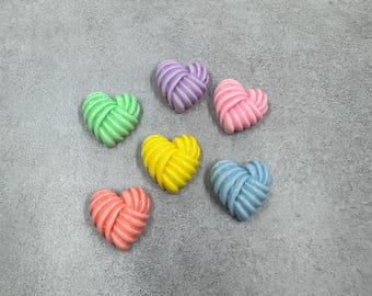 6 cabochon a forma di cuore