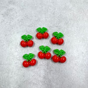 6 flat back cherry  cabochons