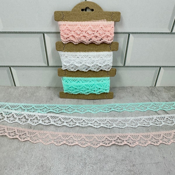 3 total yards of pastel lace trim bundle