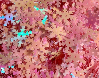 Pink Snowflake sequins