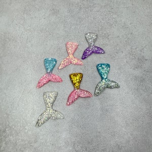 6 resin mermaid tail cabochon embellishment
