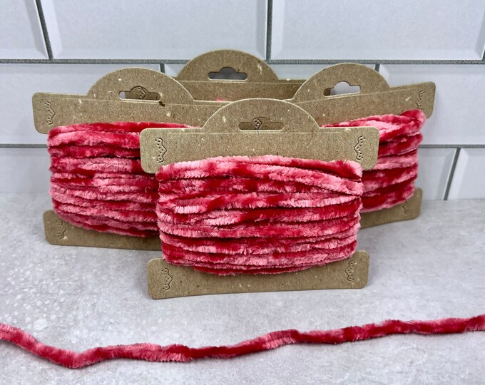 5 Yards of Pink Chenille Trim Fibers Etsy