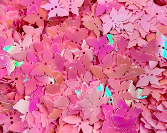 Pink Snowflake Sequins