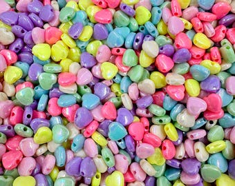 50 heart beads