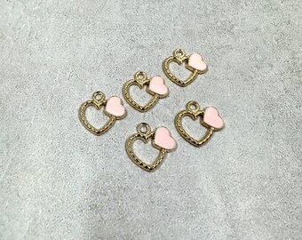 5 heart charms