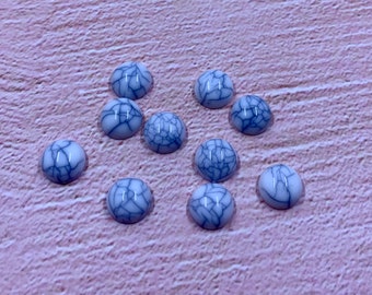 10mm white and gray marbled flat back resin cabochons