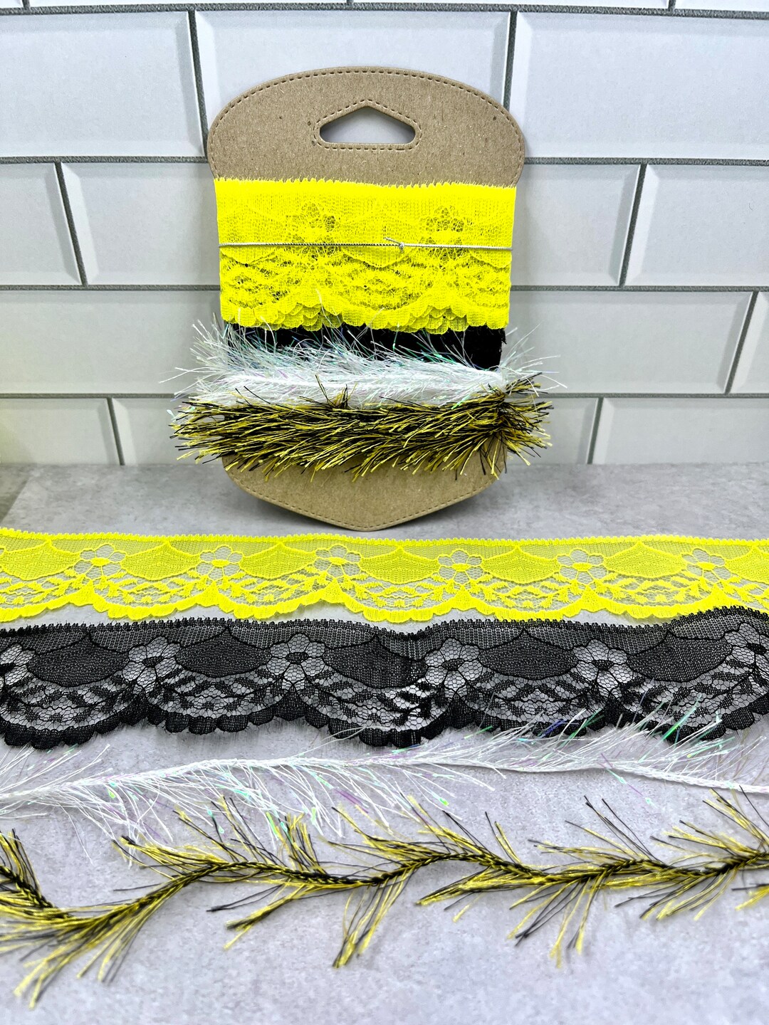 6 Total Yards of the Bumble Bee Fringe Trim Fibers and Ribbon - Etsy