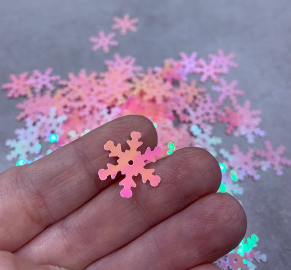 Pink Snowflake sequins