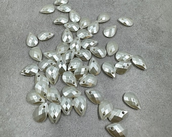 50 imitation pearl teardrop charms