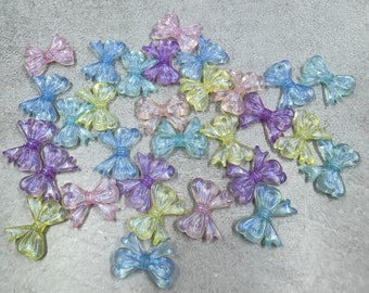 30 acrylic bowknot beads
