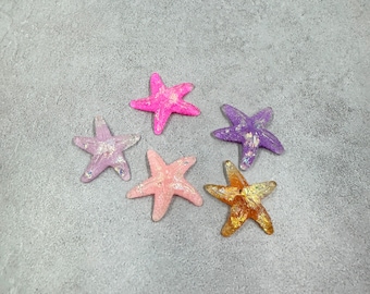 5 starfish cabochon embellishments