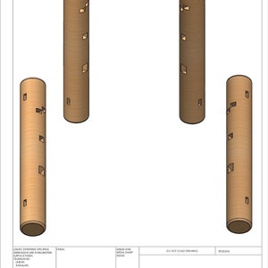 Plans wooden dummy trunk, Ving tsun, wing chun, digital plans, drawings, kung fu, work drawings, blue print