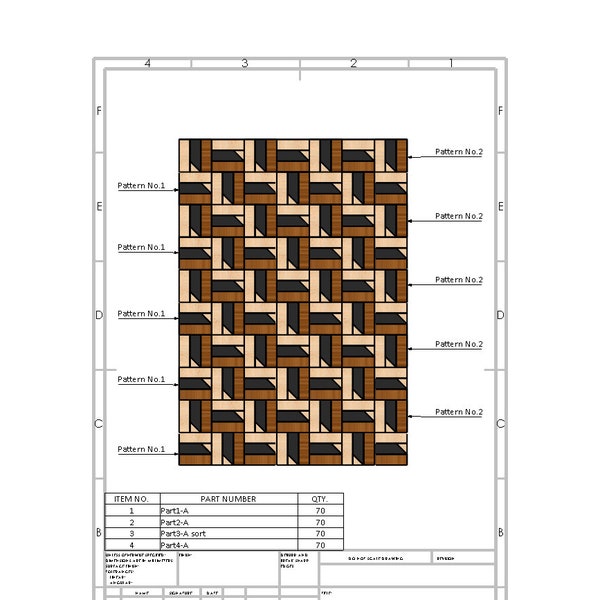 Plans 3D, planche à découper en grain, cube 3D, conception de planche à découper, zigzag 3D, plans de bricolage, grain de bois, plans de construction, planches de charcuterie, téléchargement pdf