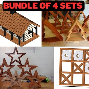 Bundle Plans, Wooden Star, Martin House,  Design Plans, Tic Tac Toilet Paper Storage Building Plan, Wooden Christmas Tree, build plans, diy