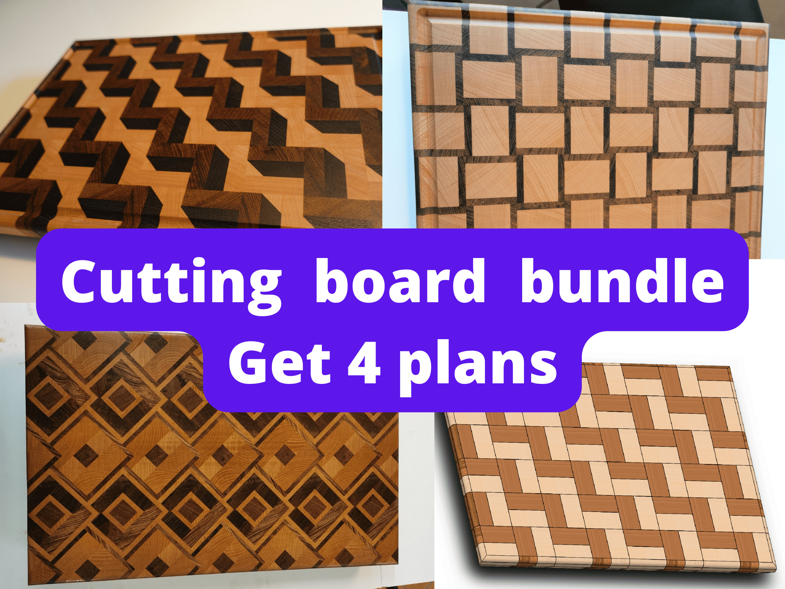 End Grain Cutting Board Plan Bundle Downloadable Digital Etsy