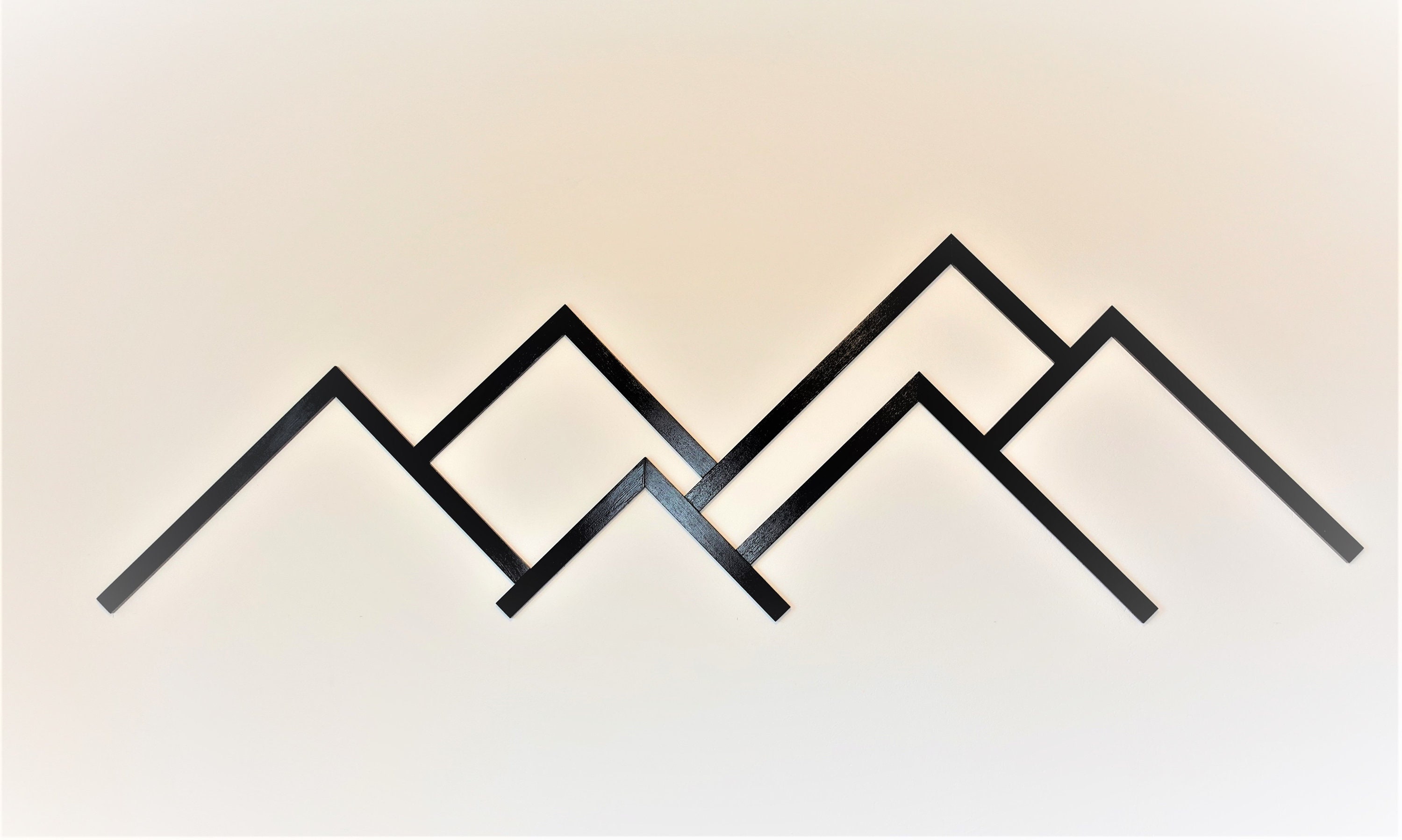 Wooden Mountain Wall Art Project Plans, Wood Lines Home Art, Minimalist