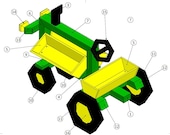 Tractor garden planter, Planter, planterbox, build plans, diy, drawings, outdoor, garden, woodworking, woodenprojects,