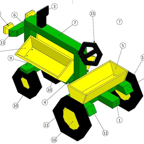 Tractor garden planter, Planter, planterbox, build plans, diy, drawings, outdoor, garden, woodworking, woodenprojects,