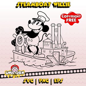 Steamboat Willie SVG, Mickey Mouse svg, Cricut Cut Files, Instant Digital Download, PNG, EPS