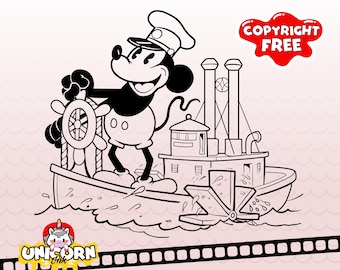 Steamboat Willie SVG, Mickey Mouse svg, Cricut Cut Files, Instant Digital Download, PNG, EPS