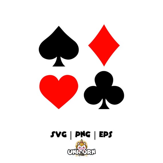 Classic Playing Card Suit SVG, Classic Spade, Heart, Club, Diamond