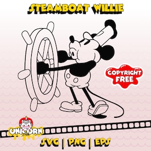 Steamboat Willie Whistle SVG, Mickey Mouse svg, Cricut Cut Files, Instant Digital Download, PNG, EPS